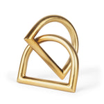 Pair of gold heart-shaped earrings on a white background