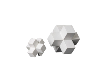 Marble cubic decorative object