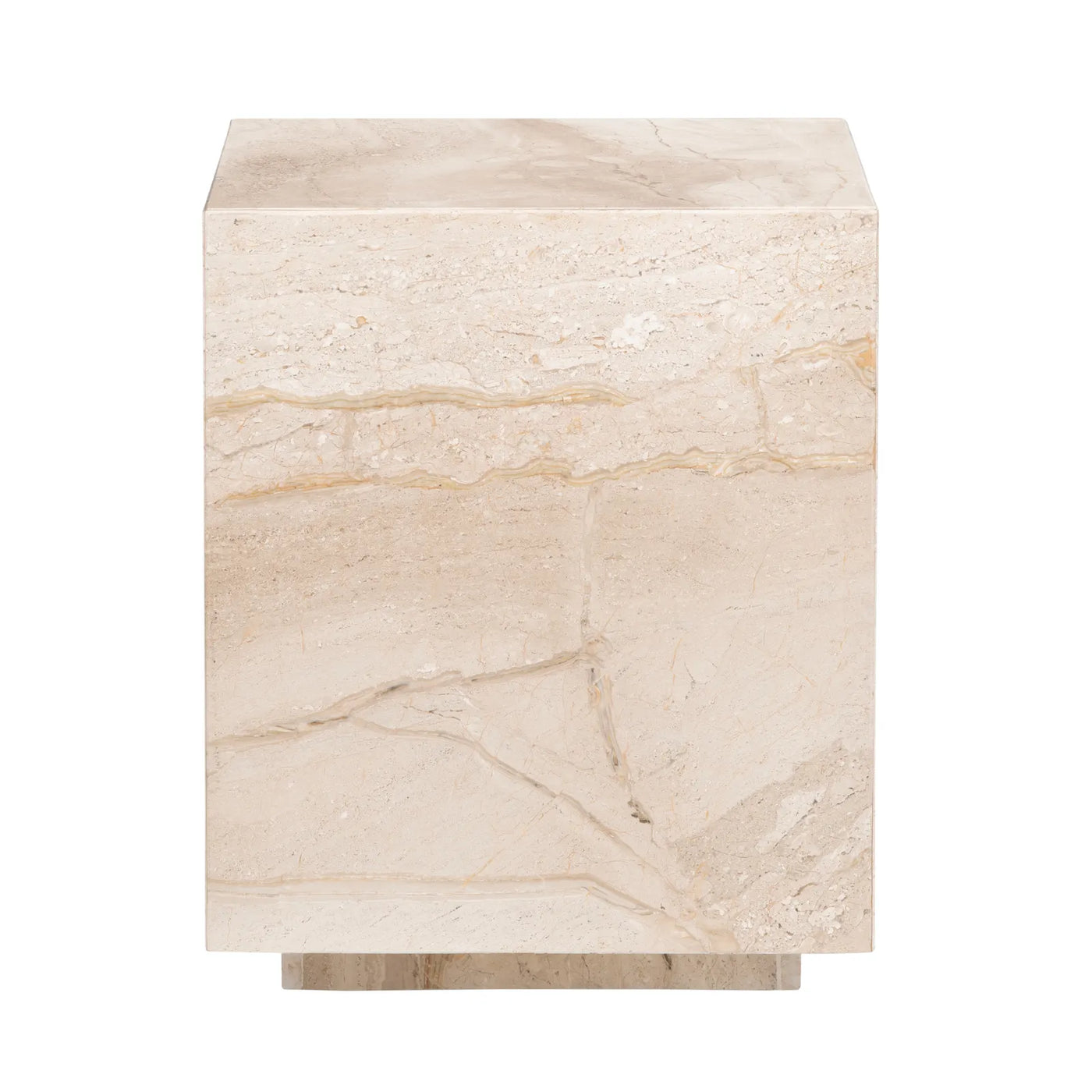 Leo Travertine square end table