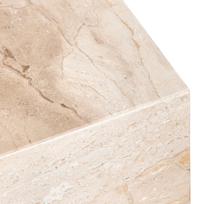 Leo Travertine square end table