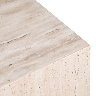 Angelica Travertine Square End Table