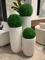 Textured Planter with Stripes