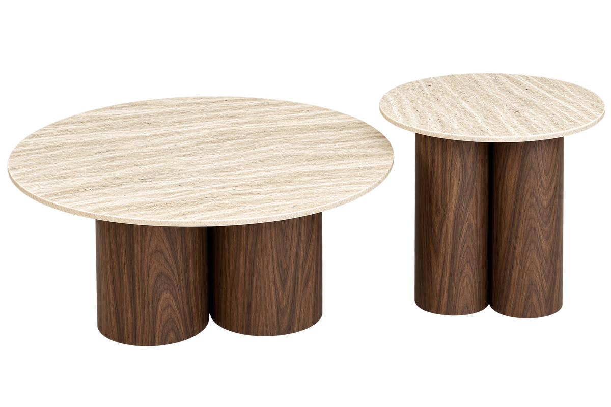 Zona Travertine Coffee Table (set)