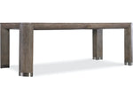 Rectangular dining table with a dark wood finish on a white background
