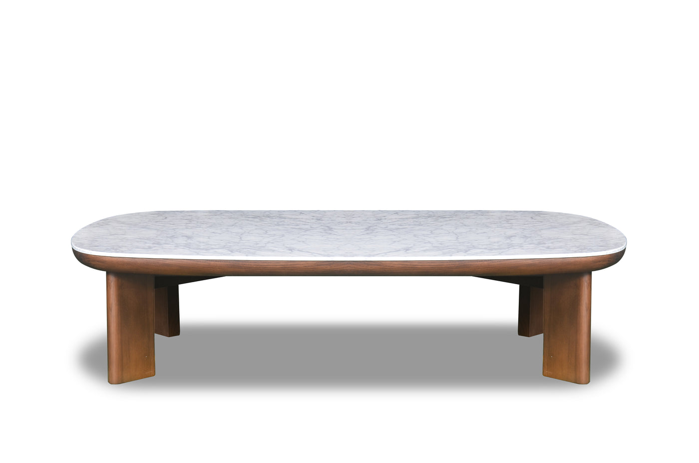 Julian Marble coffee table with Walnut finish