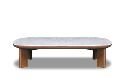 Julian Marble coffee table with Walnut finish