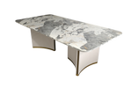 Marble-patterned table on a white background