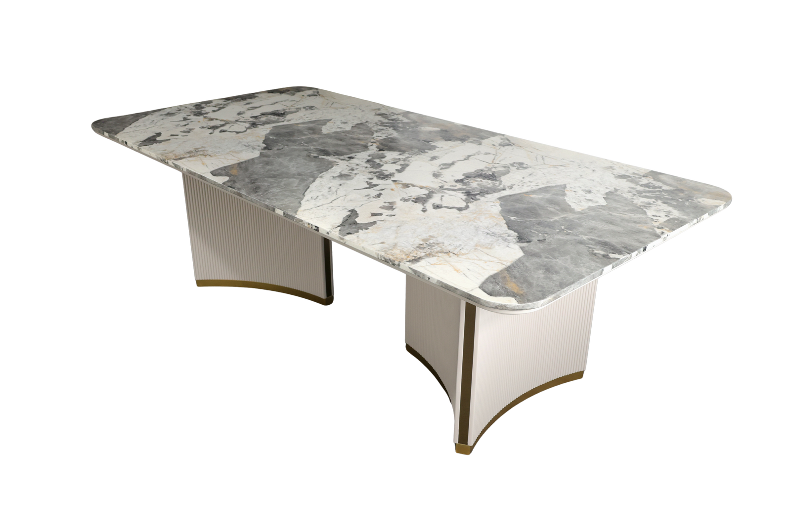 Marble-patterned table on a white background
