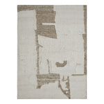 Textured area rug with abstract pattern on a white background
