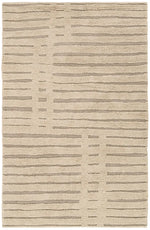 Beige rug with wavy line pattern