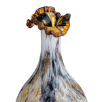 Decorative glass vase with a unique design on a white background