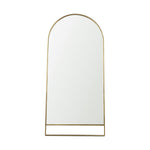 A full-length mirror with gold finished on a white background