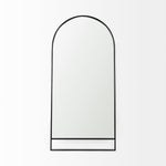 A full-length mirror with black finished on a white background