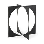 Bronze decorative object with geometric design on a white background