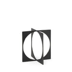 Bronze decorative object with geometric design on a white background