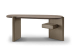 Modern brown desk with a minimalist design on a white background