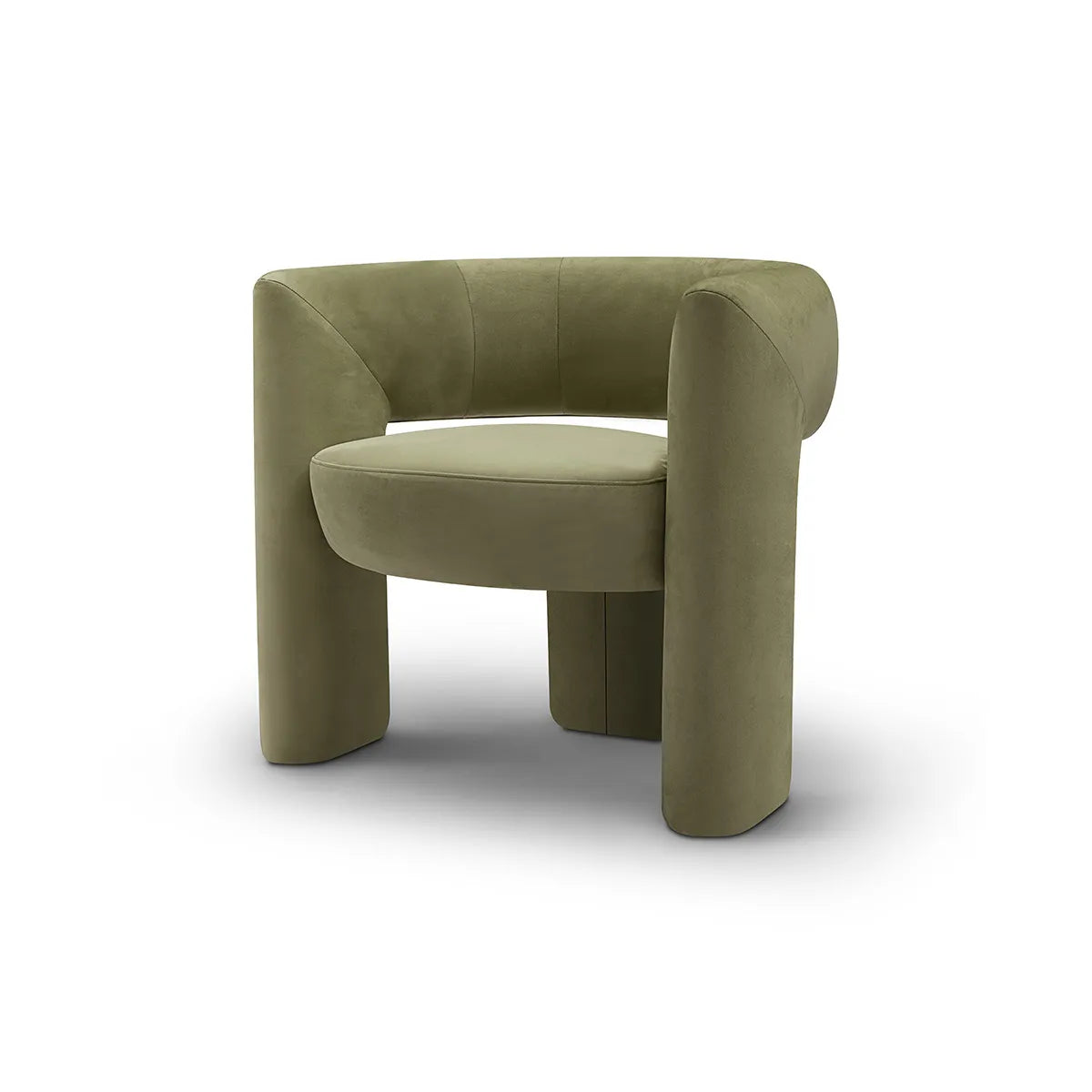 Green armchair on a white background