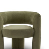 Green armchair on a white background