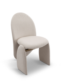 Beige chair with a modern design on a white background