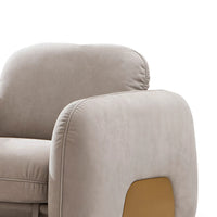 Close-up of beige fabric with a brown patch on a white background