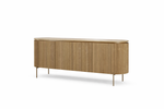 Wooden sideboard with a white background