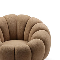 Brown textured armchair on a white background