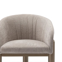 Gray upholstered chair on a white background