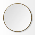A 47-inch round mirror with a gold antique finish frame.