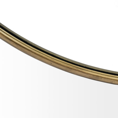 A 47-inch round mirror with a gold antique finish frame.