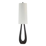 A Becky Floor Lamp with a white shade and a brown twisted base.