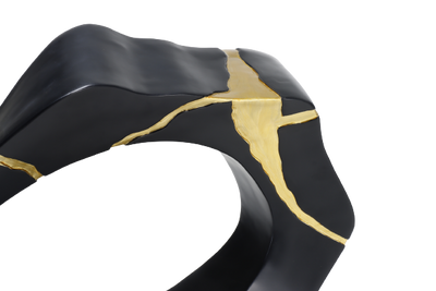Black and gold statue decor object (B)