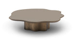 Decorative table with scalloped edge on a white background
