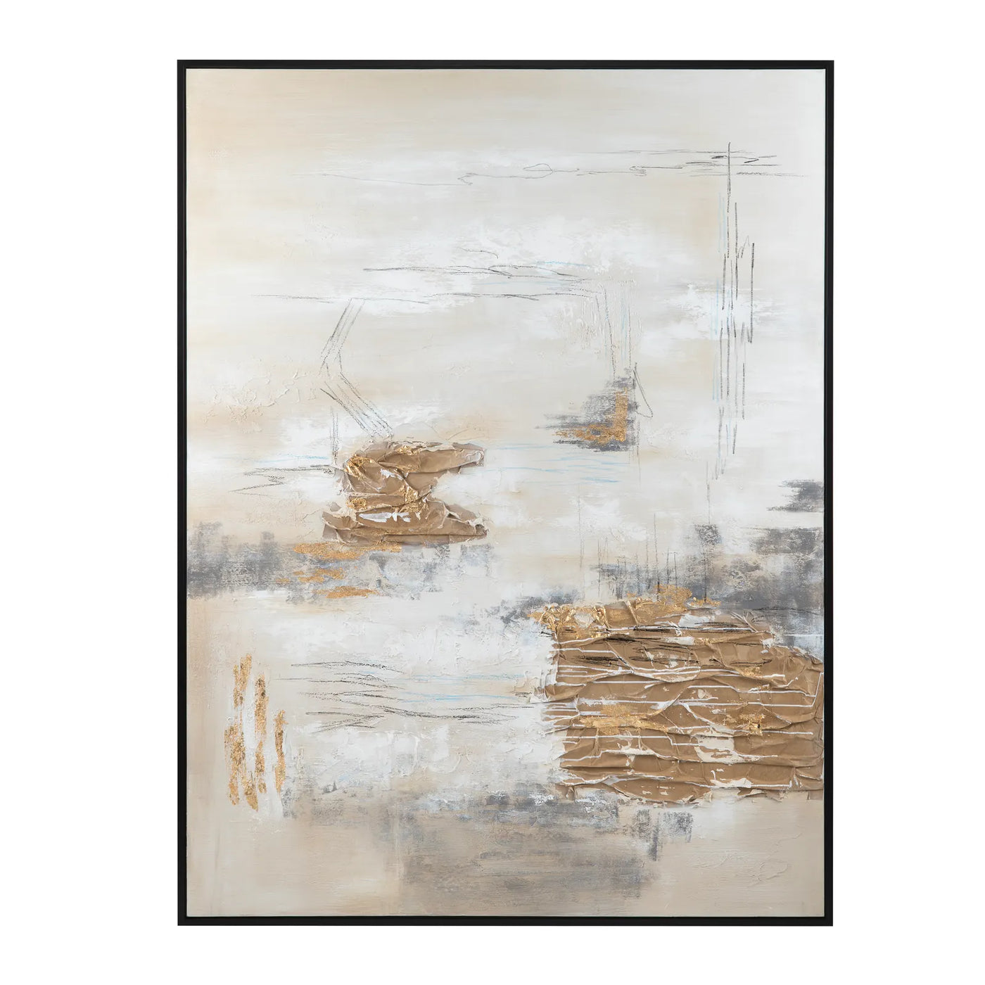 Taupe & Gold accent Wall art painting