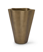 Bronze-colored planter on a white background