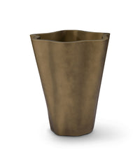 Bronze-colored planter on a white background