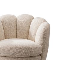 Beige textured armchair on a white background