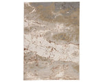 A rectangular area rug with a marble-like pattern in brown and gray tones.
