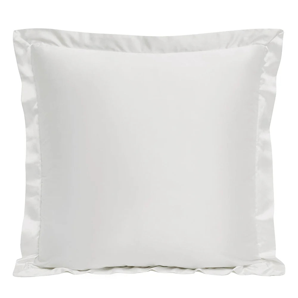 White satin pillow on a white background