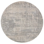 Round gray and beige rug on a white background