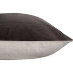 Two pillows with a dark brown top and light gray bottom on a white background