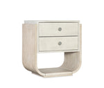 Modern nightstand with two drawers on a white background