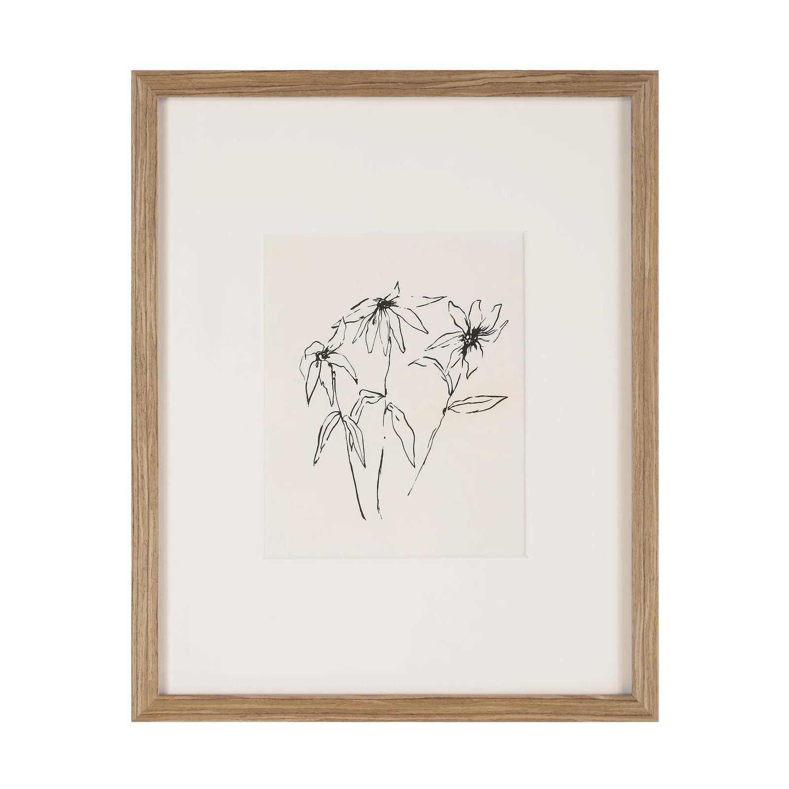 Framed line drawing of a plant on a white background