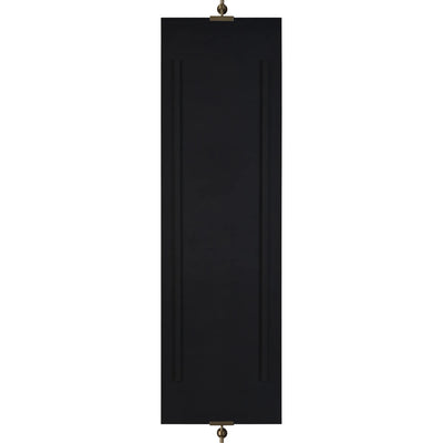 Black rectangular object with a textured surface on a white background
