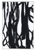 This image features a striking piece of classical wall art, measuring 24 x 2 x 36 inches. The artwork is a black and white abstract piece, with bold black lines on a white background, creating a modern and sophisticated look.