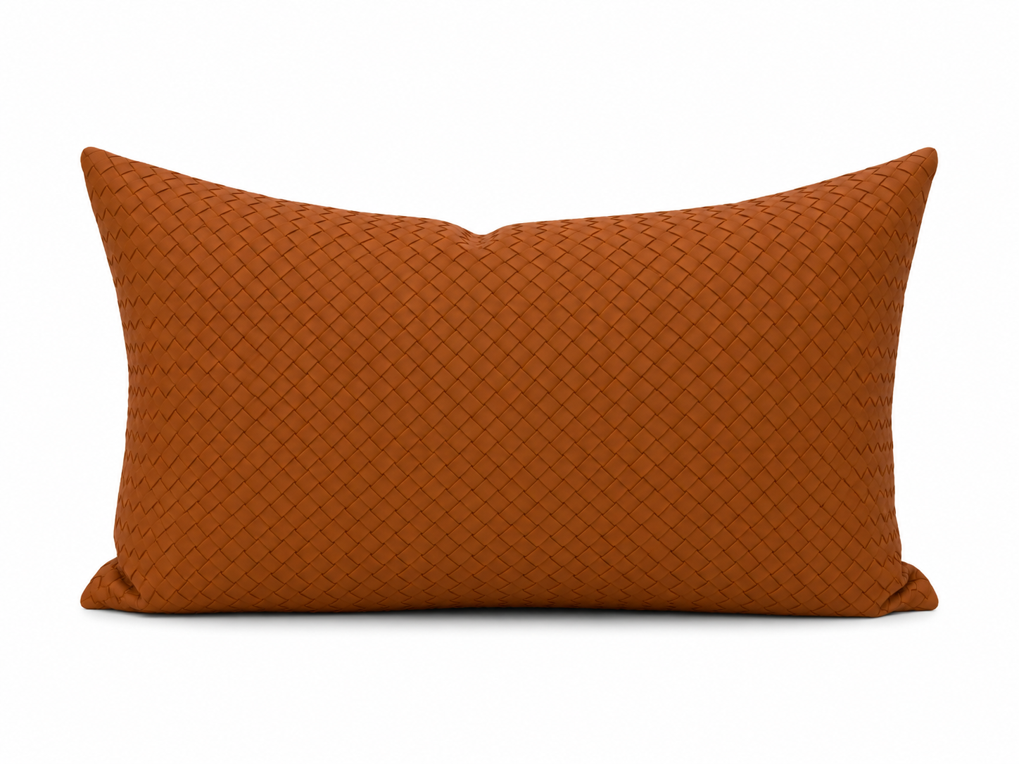 Cognac Woven Lumbar Decorative Pillow