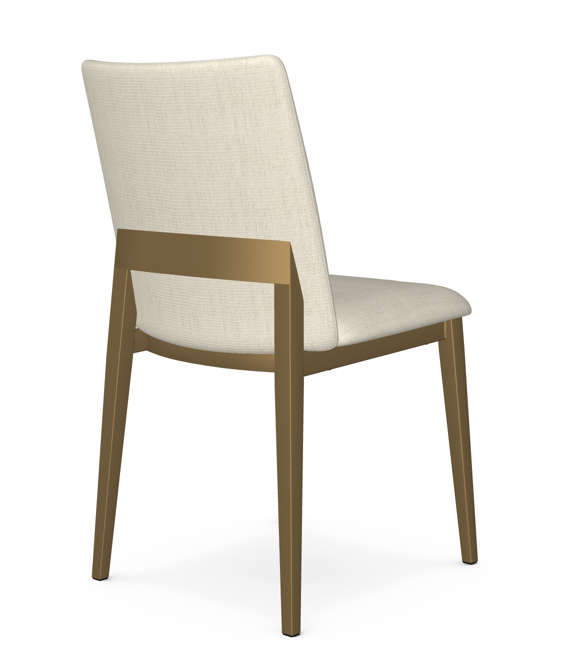 Beige chair with wooden frame on a white background