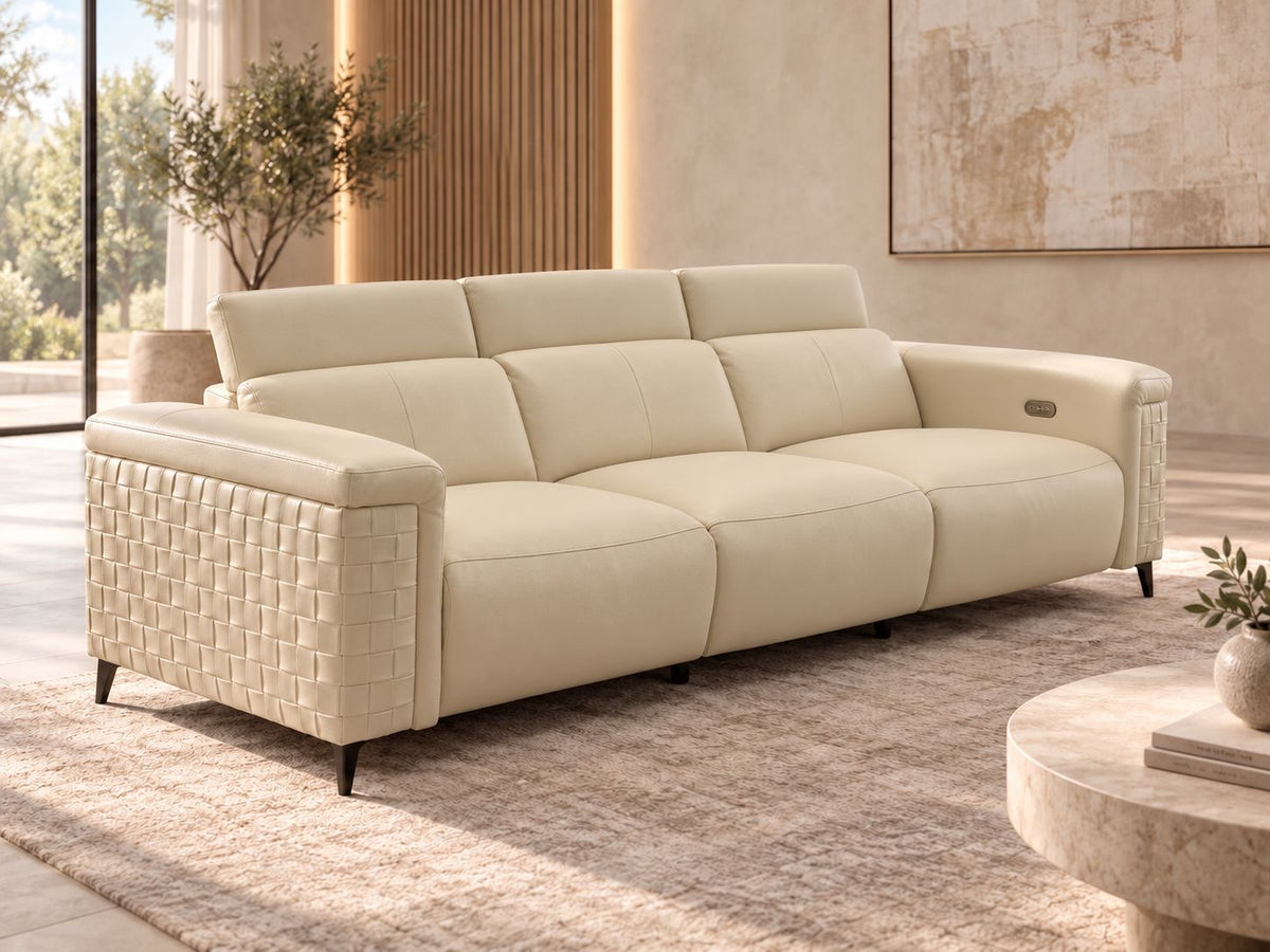 Mirella Leather Recliner Lux 109” Sofa