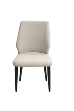 Beige chair with black legs on a white background