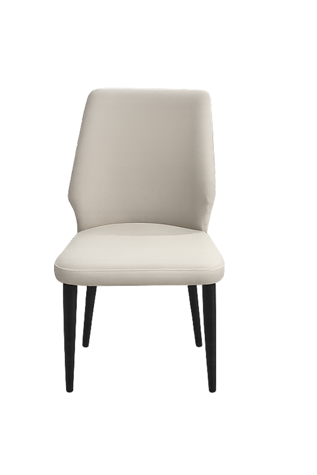 Beige chair with black legs on a white background
