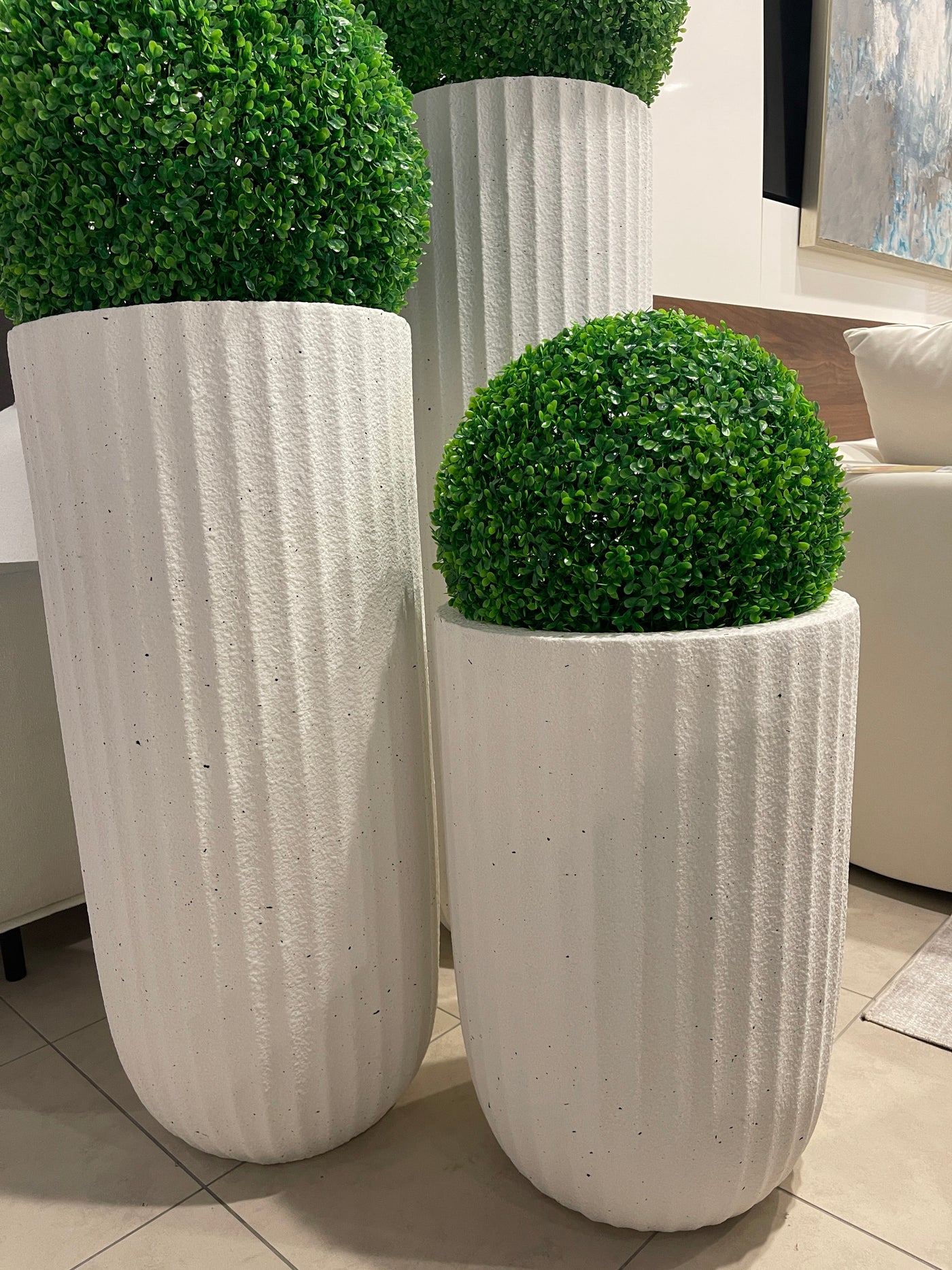 Textured Planter with Stripes